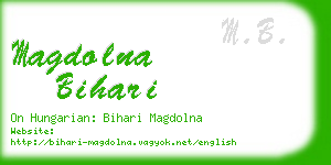 magdolna bihari business card